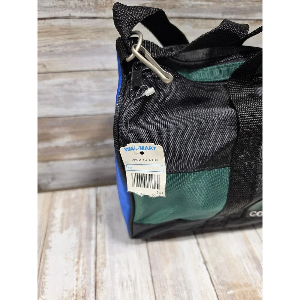 Pacific‎ Connections Vintage Colorblock Duffel Bag Black Green Blue Small Travel